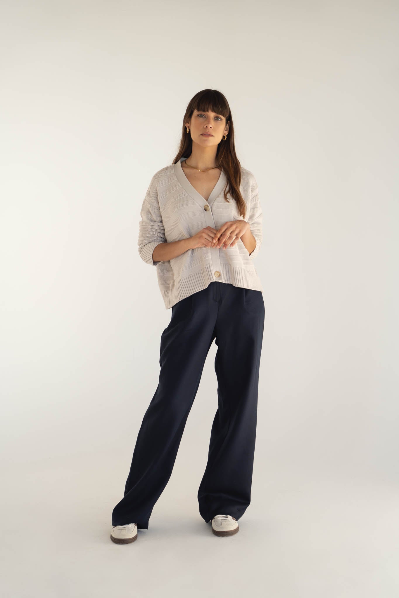 Sophia Cotton Grey Cardigan - Näz - Sustainable Fashion Made in Portugal