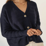 Sophia Cotton Navy Cardigan - Näz - Sustainable Fashion Made in Portugal