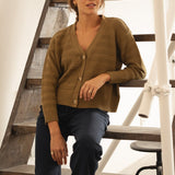 Sophia Cotton Olive Cardigan - Näz - Sustainable Fashion Made in Portugal
