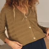 Sophia Cotton Olive Cardigan - Näz - Sustainable Fashion Made in Portugal