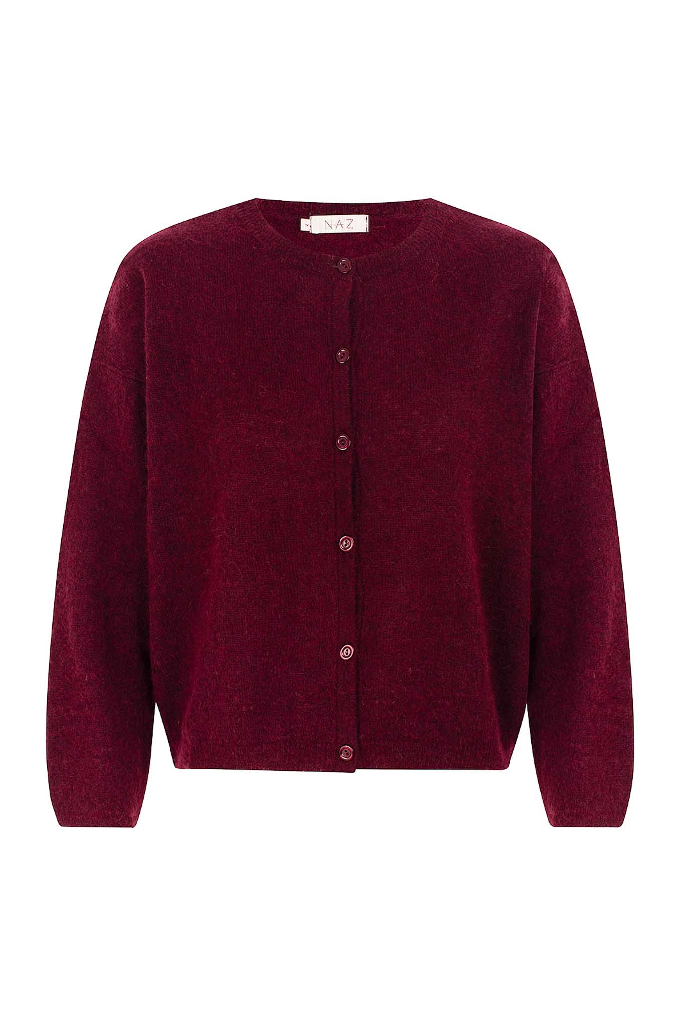 Vicky Bordeaux Alpaca Cardigan - Näz-Sustainable Fashion Made in Portugal