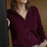 Vicky Bordeaux Alpaca Cardigan - Näz-Sustainable Fashion Made in Portugal