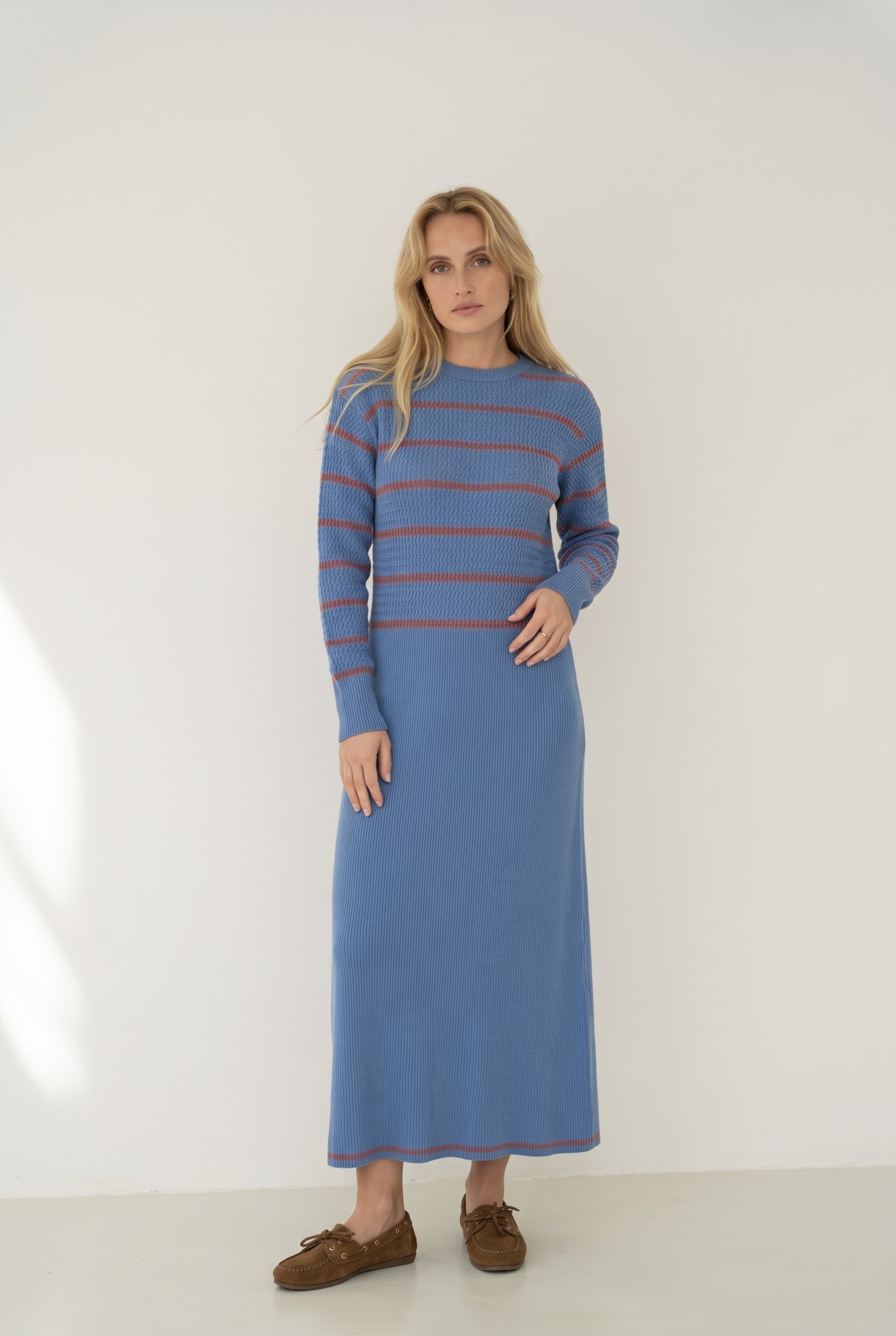Victoria Blue Knit Dress - Näz-Sustainable Fashion Made in Portugal