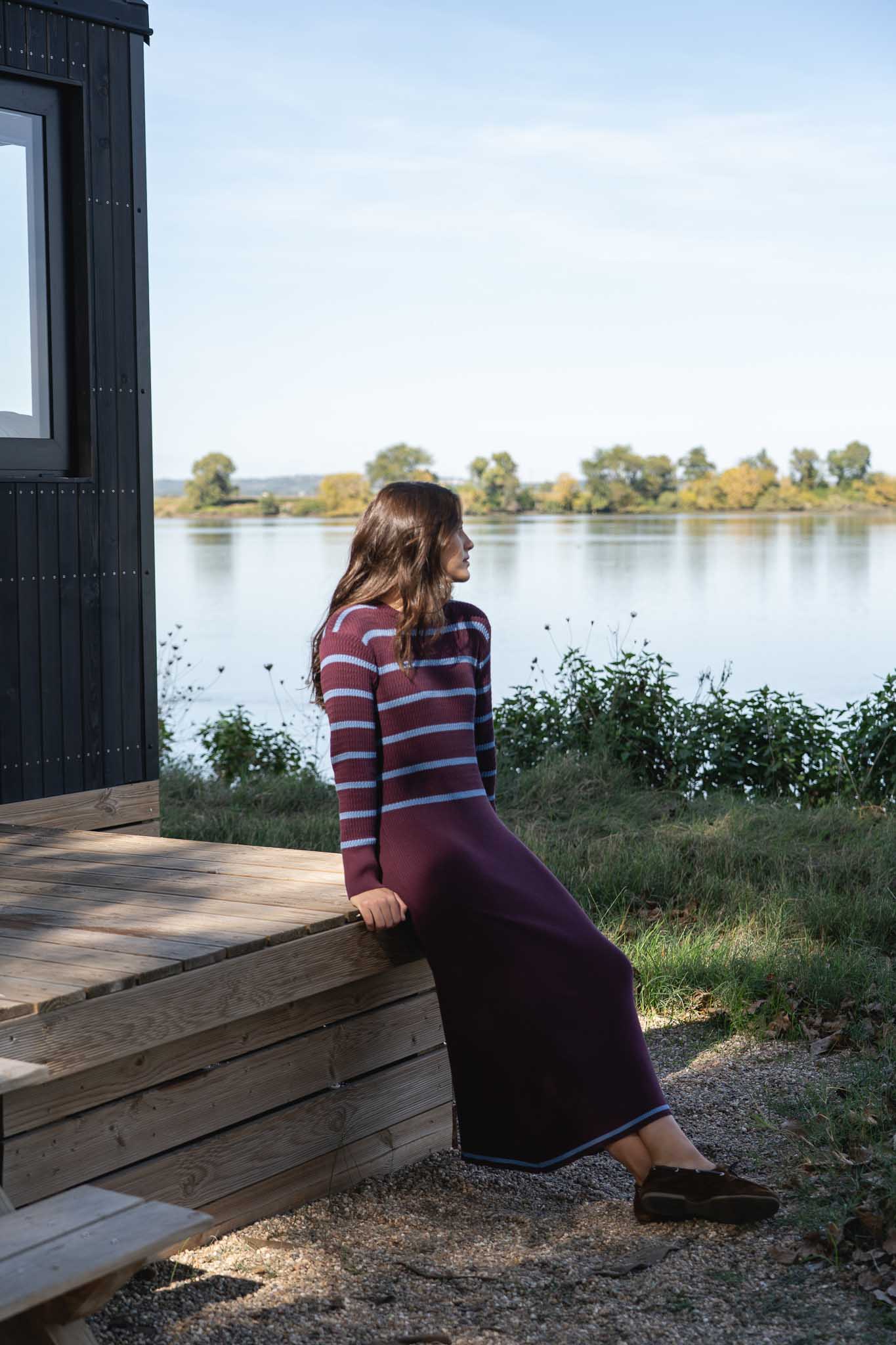 Victoria Eggplant Knit Dress - Näz-Sustainable Fashion Made in Portugal