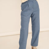 Zoe Blue Wool Trousers - Näz - Sustainable Fashion Made in Portugal