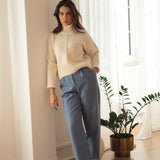 Zoe Blue Wool Trousers - Näz - Sustainable Fashion Made in Portugal