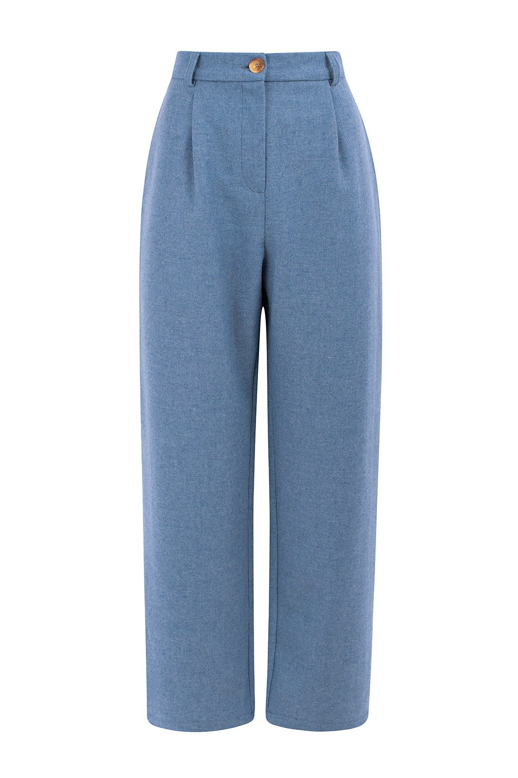 Zoe Blue Wool Trousers - Näz - Sustainable Fashion Made in Portugal
