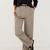 Zoe Herringbone Wool Trousers - Näz - Sustainable Fashion Made in Portugal